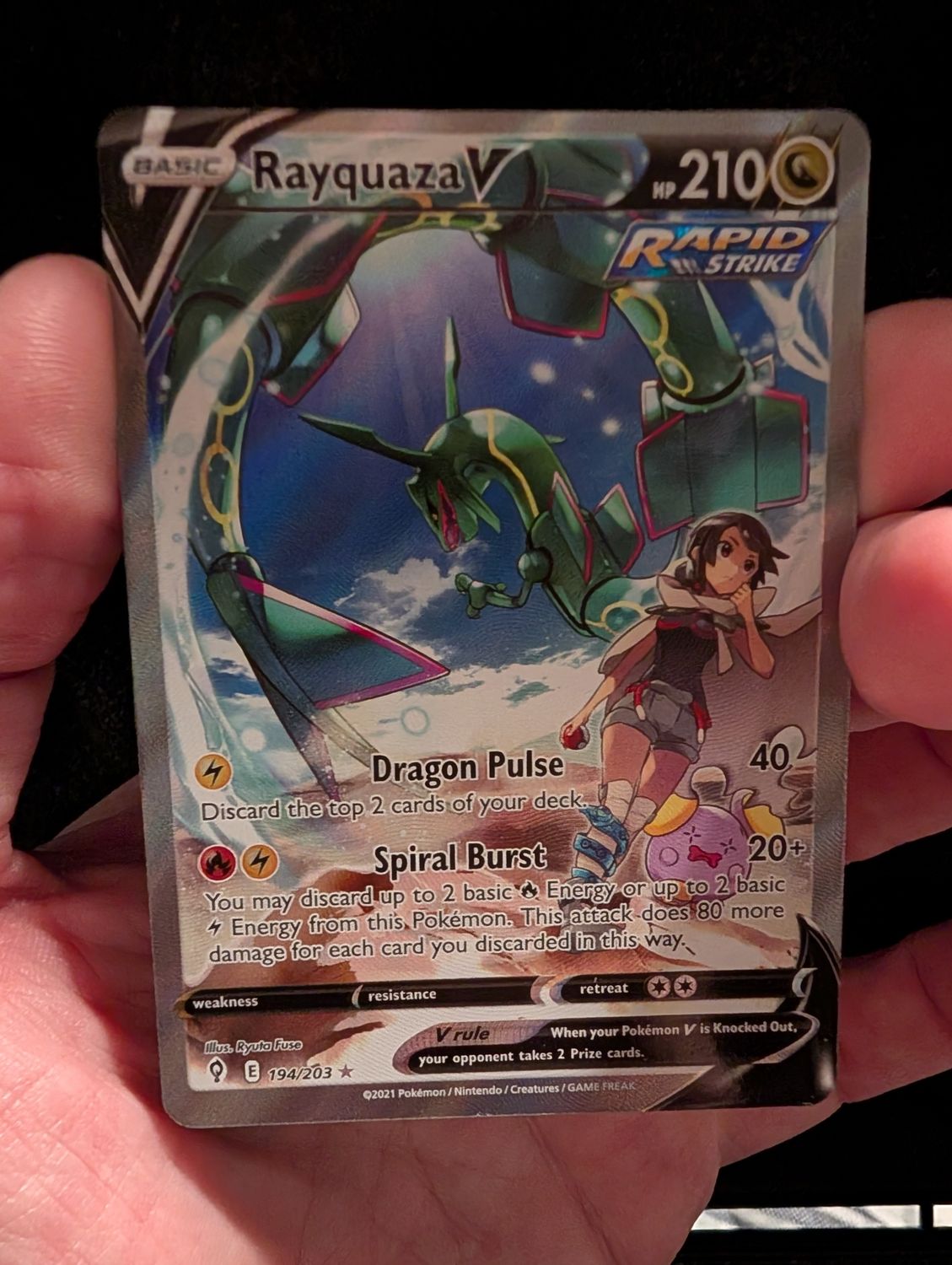 Pokemon Rayquaza V #194 - Evolving Skies - Ungraded