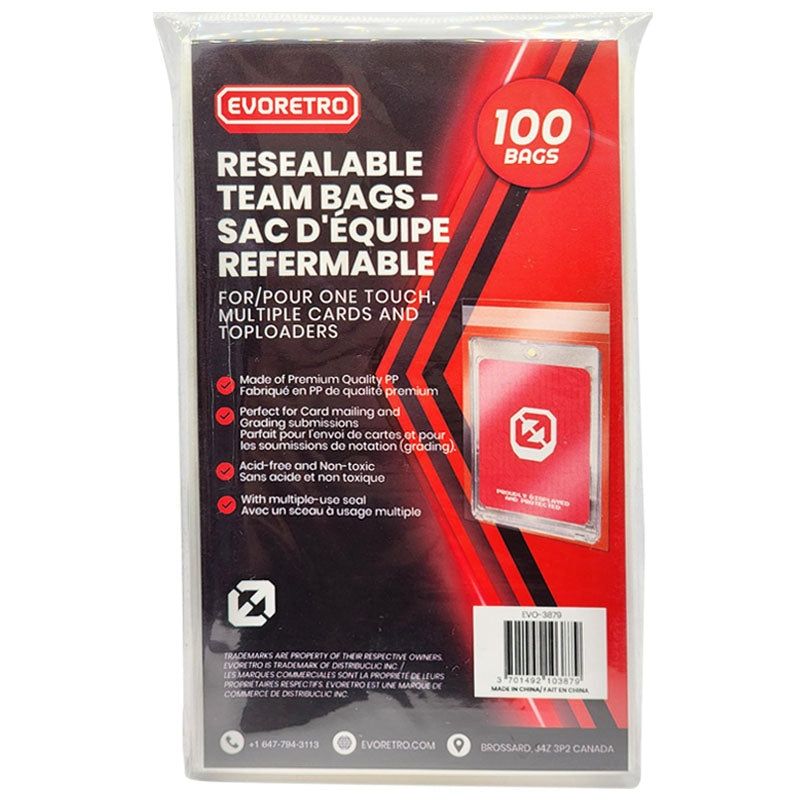 Evoretro Team Bags Resealable 100 ct.