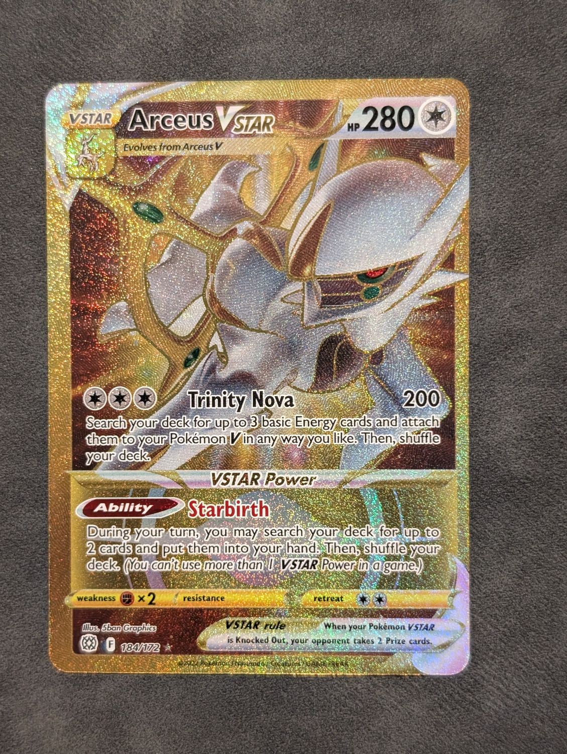Pokemon Brilliant Stars Arcues Secret Rare #184/172 - ungraded