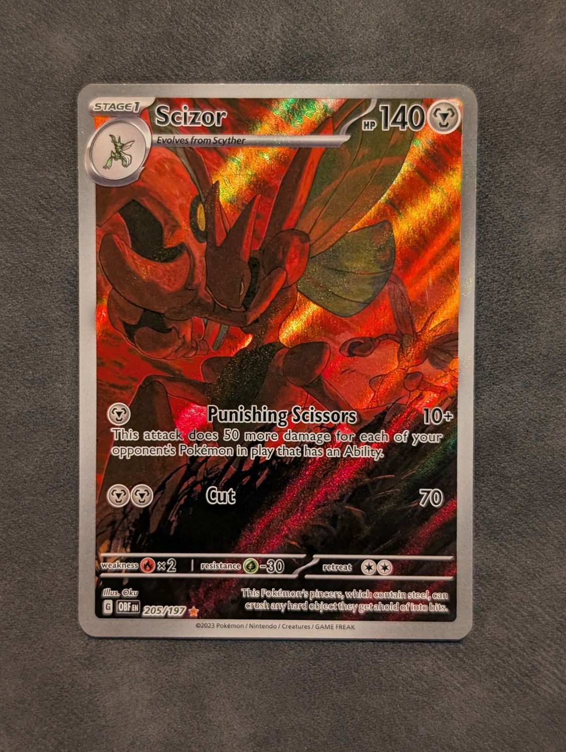 Pokemon Obsidian Flames Scizor #205/197 - ungraded