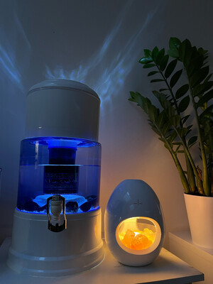Waterfilter S ~ handgeblazen glazen tank