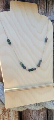 Indian Agate On Sterling Chain Necklace MR-533