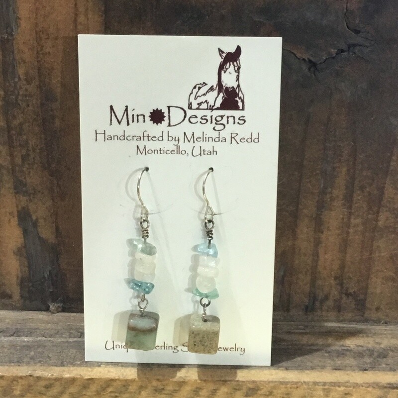 Impression Jasper, Moonstone, Apatite Earrings MR-388