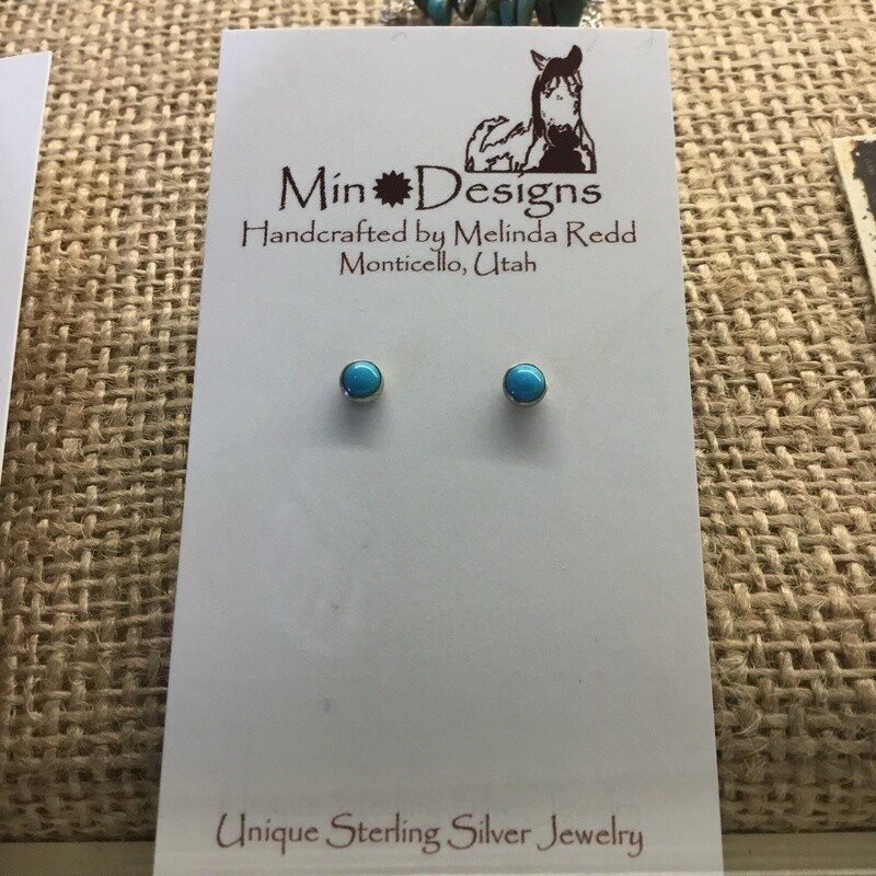 Earrings, Plain Bezel Post