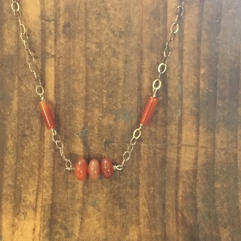 Carnelian Sterling Necklace MR-490