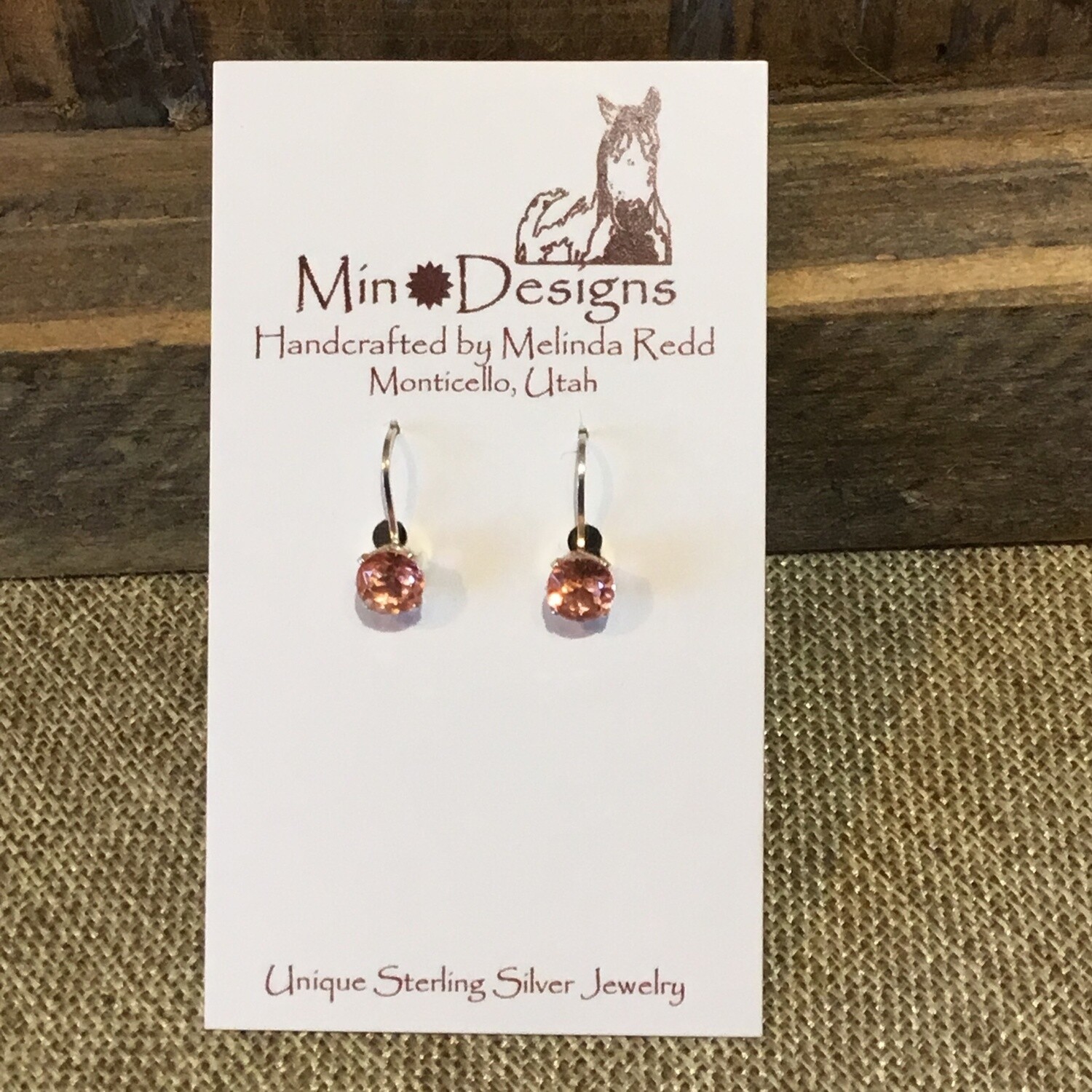 &quot;Morganite&quot; Quartz Doublet Earrings MR-496