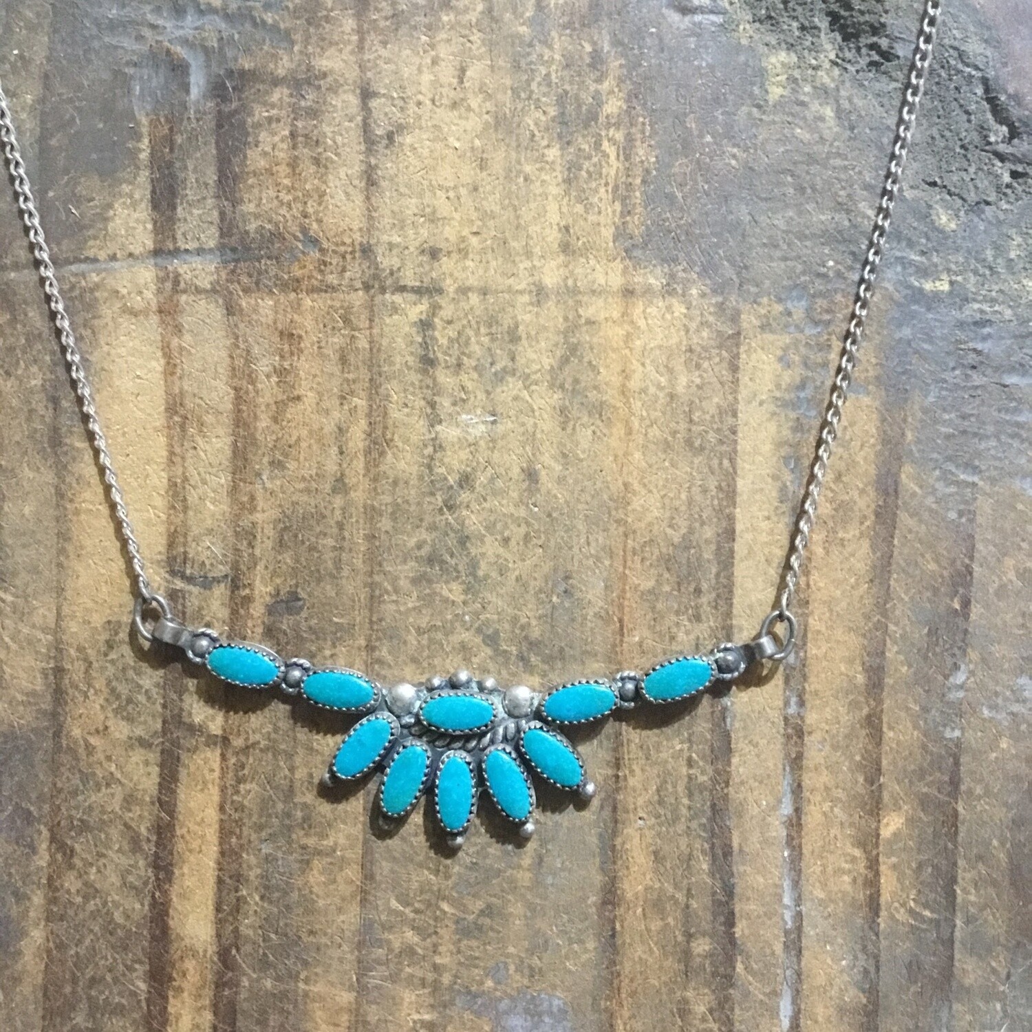 Zuni Turquoise Fan Necklace