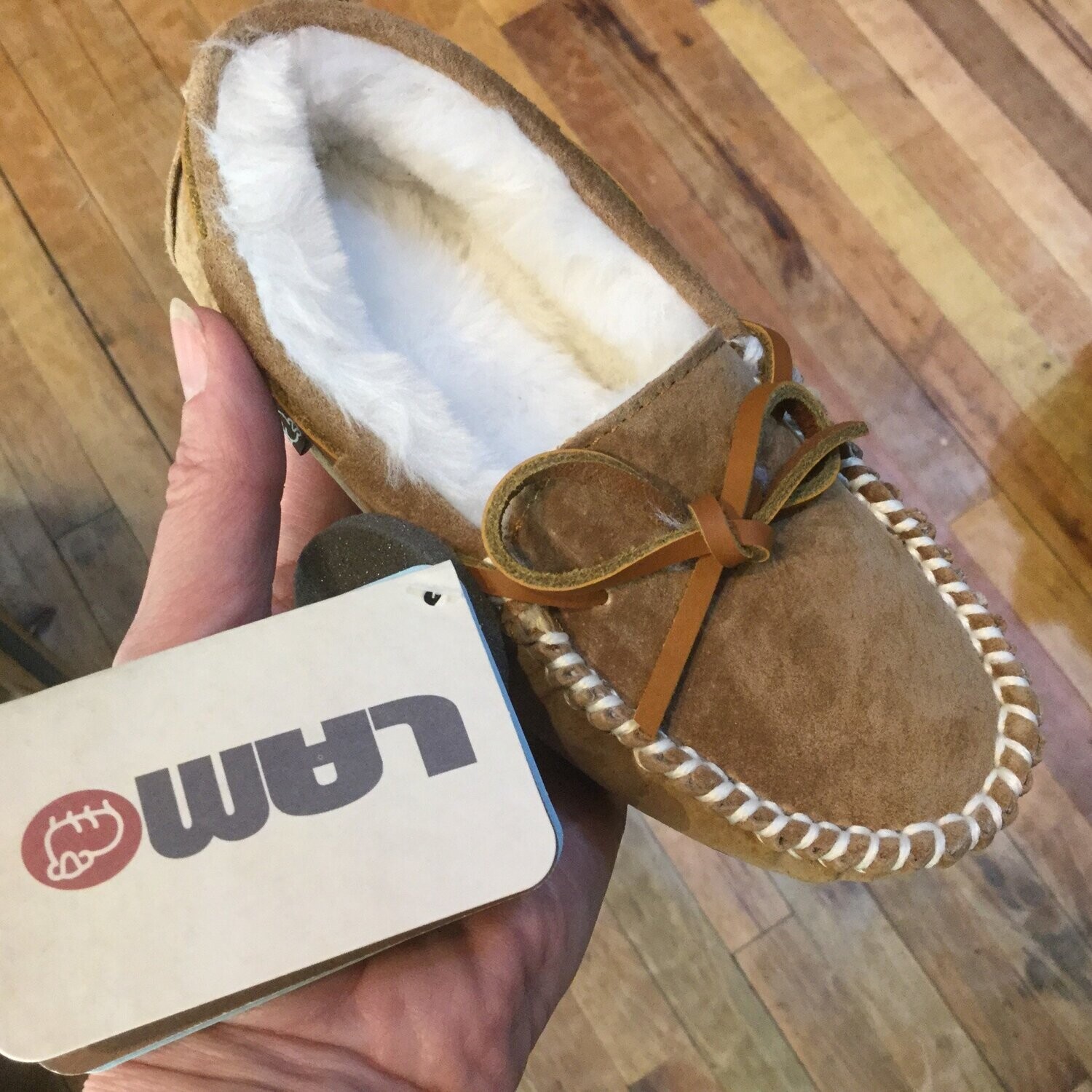 Moccasin, Britain Kids slipper Lamo, Color: Chestnut, Size: 11C