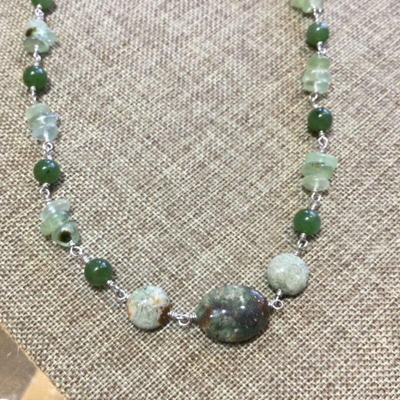 African Green Opal  Necklace MR-740