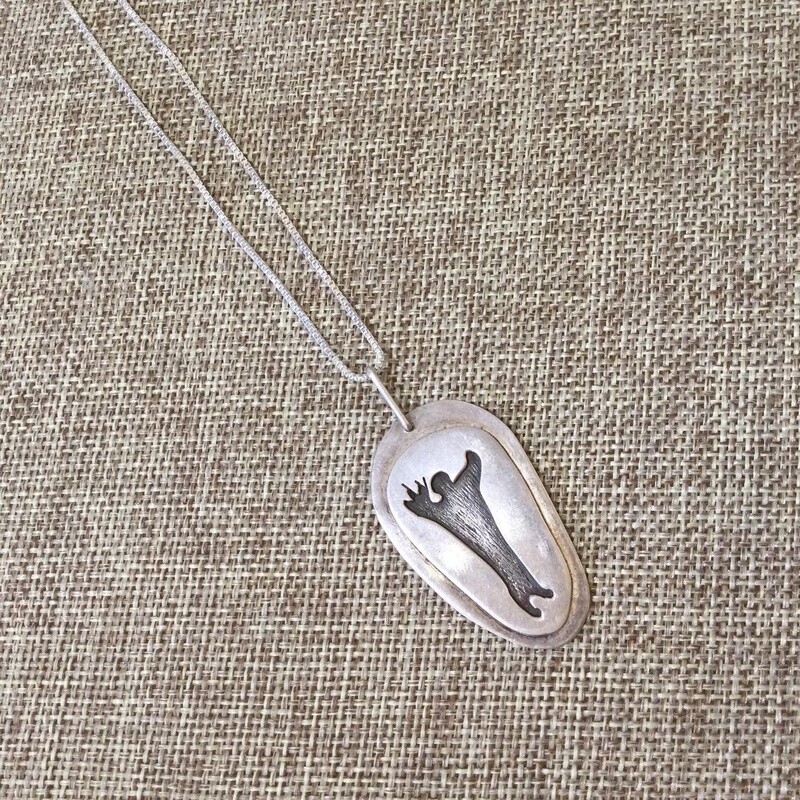 Sterling Pictograph Pendant, 18&quot; chain