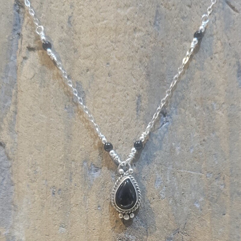 Onyx Teardrop Necklace, small