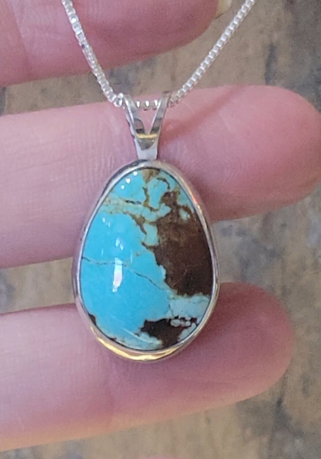 Turquoise #8 Teardrop Pendant