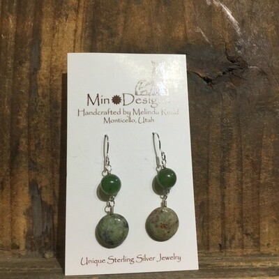African Green Opal & Jade Earrings MR-741
