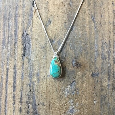 Nevada Turquoise (stabilized) sterling pendant