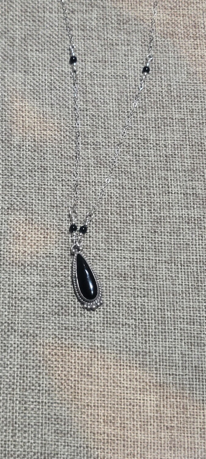 Onyx Teardrop Pendant, large