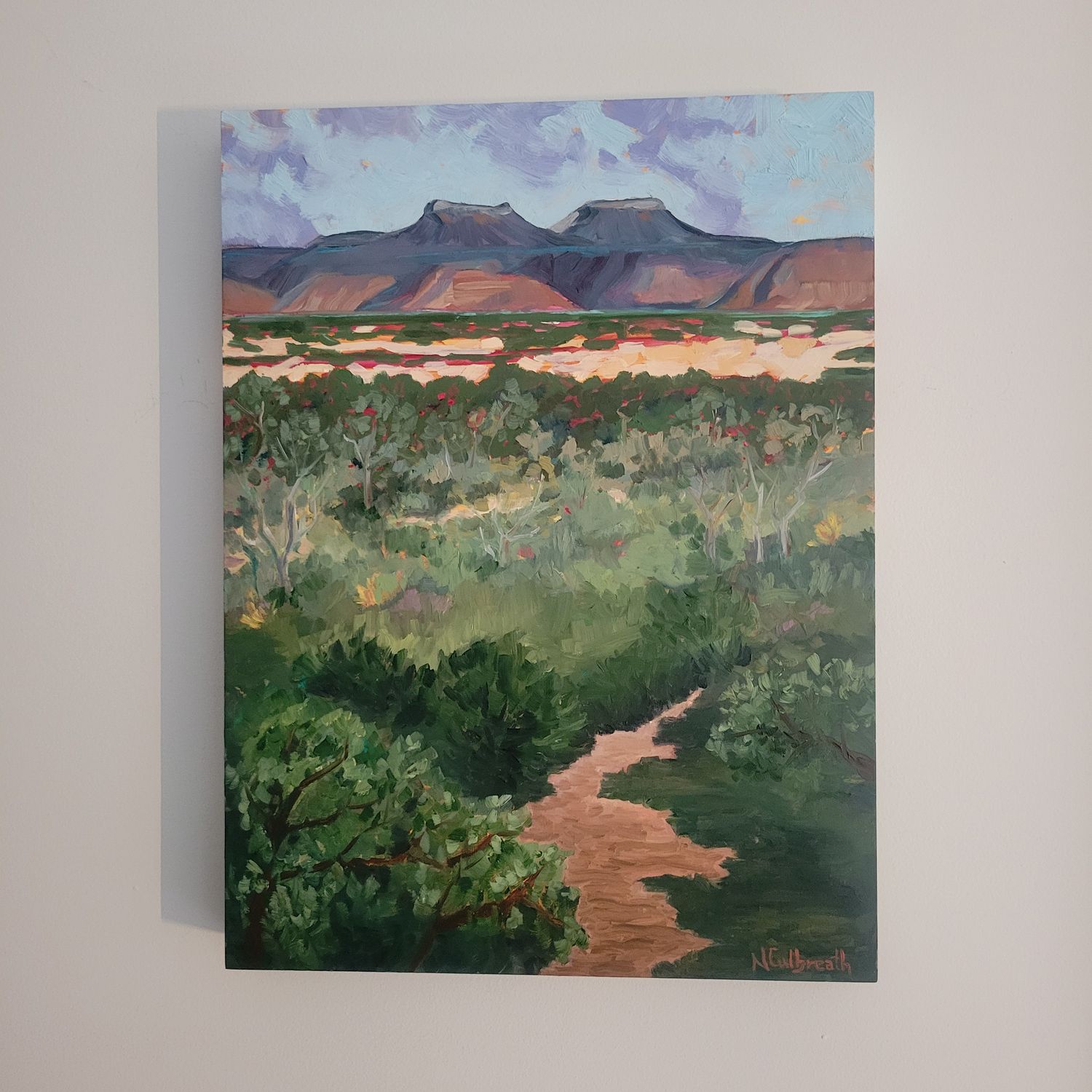 Tread Lightly oil painting, 12x16” on cradle board