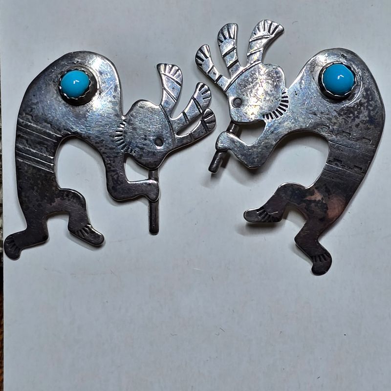 Kokopelli Turquoise Earrings