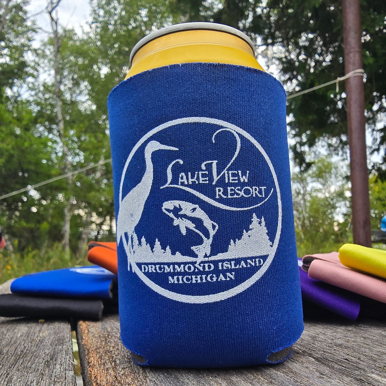 Lake View Can Cozies, Color: Royal Blue