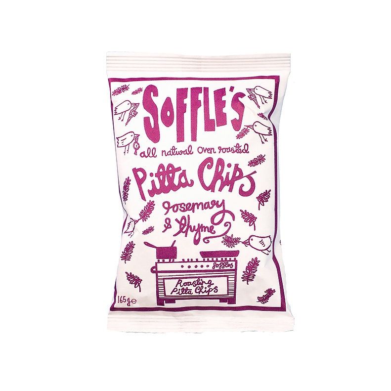 Soffles Rosemary & Thyme Pitta Chips 160g Soffles Rosemary & Thyme Pitta Chips 160g