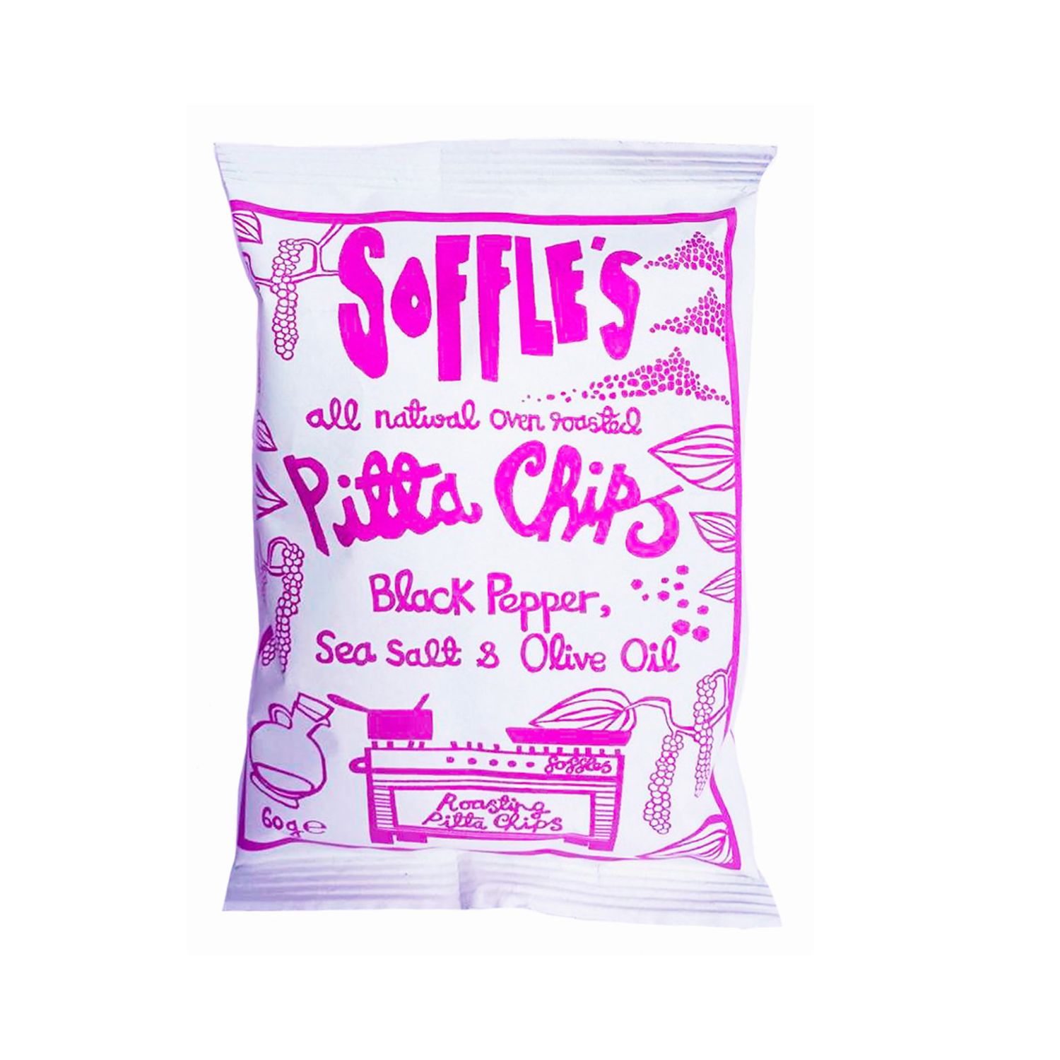 Soffles Black Pepper, Olive Oil and Sea Salt Pitta Chips 160g