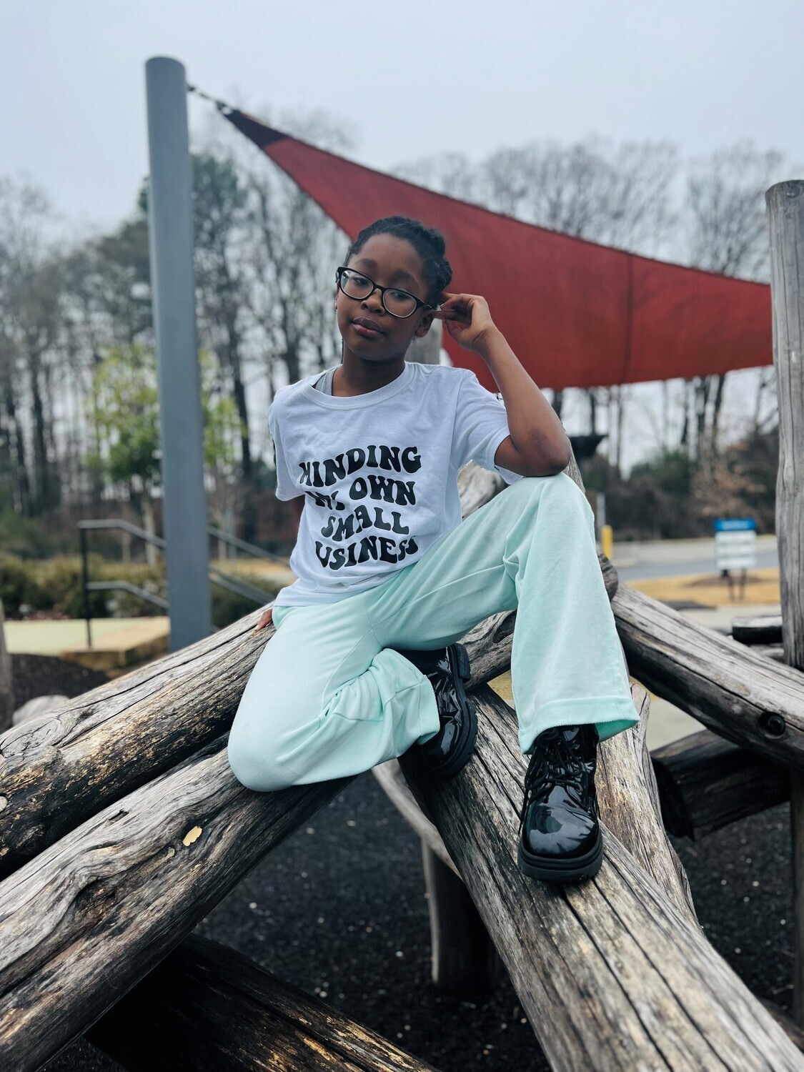 Minding My Own Small Business T-Shirt--(White)