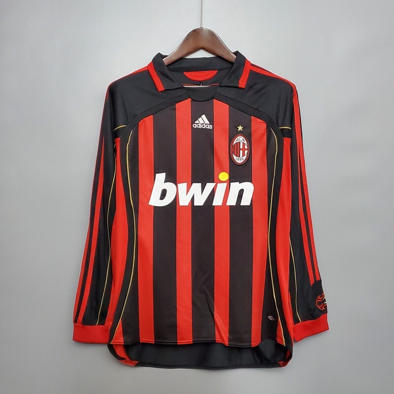 AC Milan 2006/07 Home Men&#39;s Long Sleeve Jersey- Retro