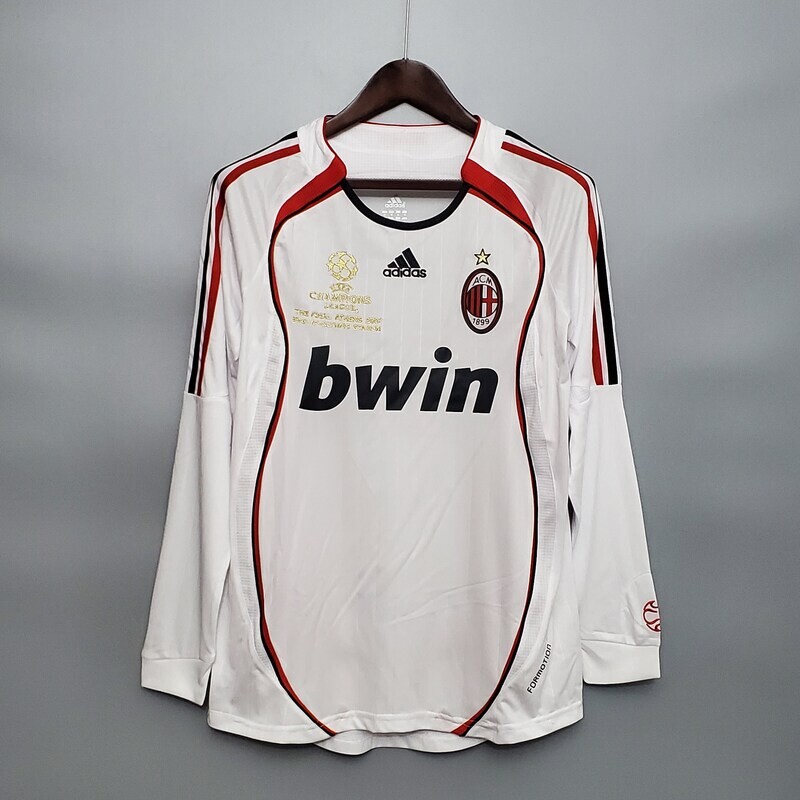 AC Milan 2006/07 Away UCL Final Men&#39;s Long Sleeve Jersey- Retro
