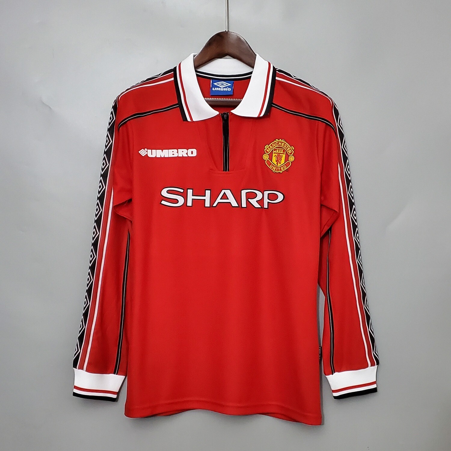 Manchester United 1998/99 Home Men&#39;s Long Sleeve Jersey- Retro