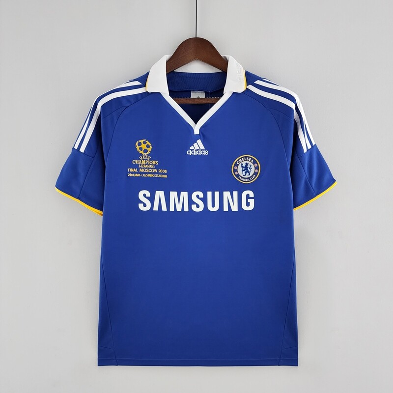 Chelsea 2007/08 Home UCL Final Men&#39;s Jersey- Retro