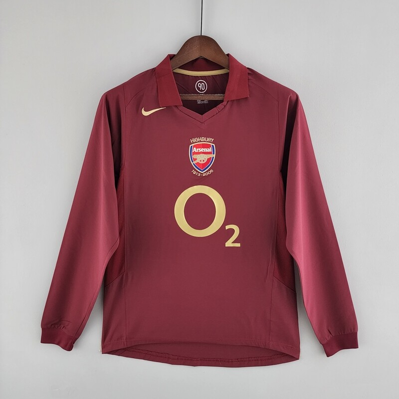Arsenal 2005/06 Home Men&#39;s Long Sleeve Jersey- Retro