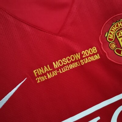 Manchester United 2007/08 Home UCL Final Men&#39;s Long Sleeve Jersey- Retro
