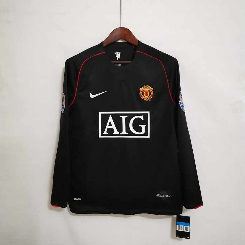 Manchester United 2007/08 Away Men&#39;s Long Sleeve Jersey- Retro