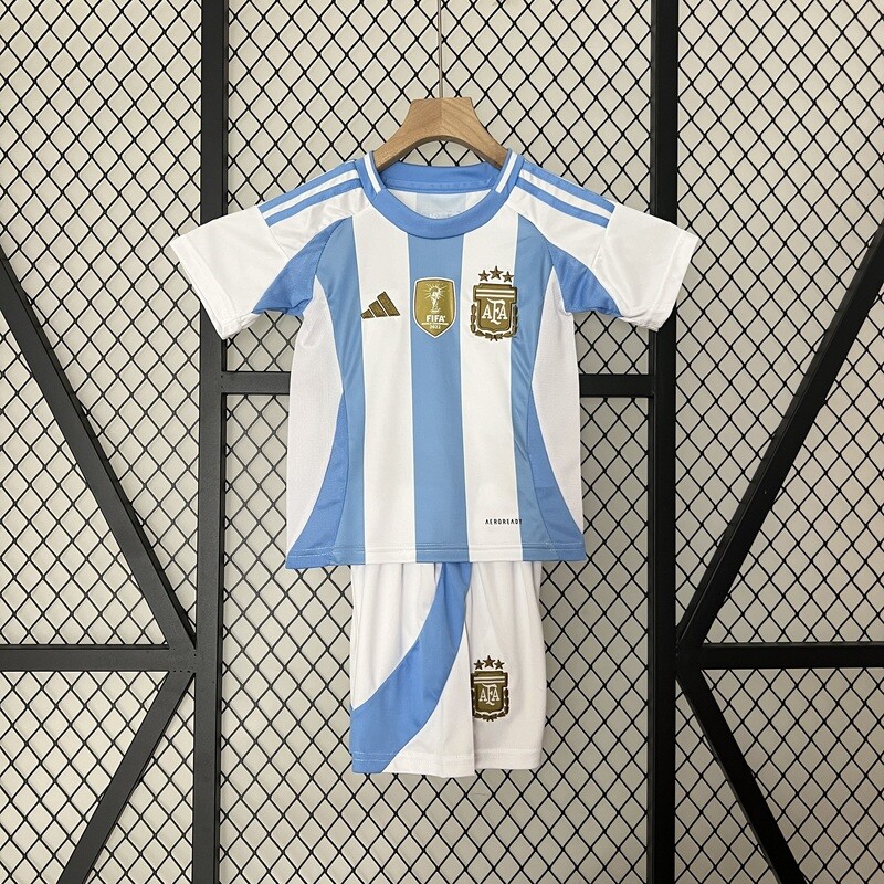 Argentina 2024 Home Kid&#39;s Jersey &amp; Shorts
