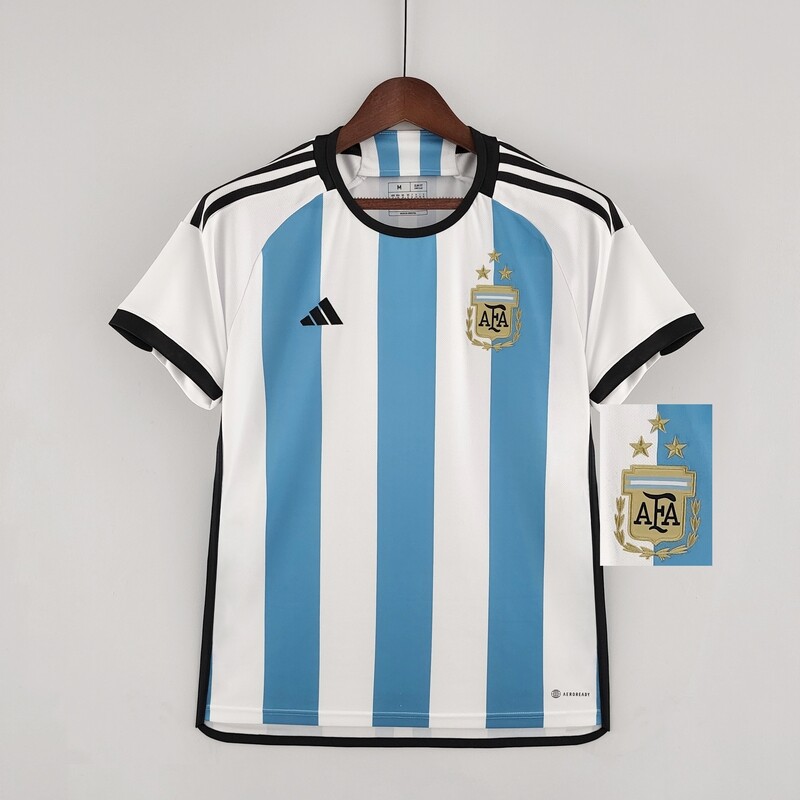 Argentina 2022 Home 3 Star Men&#39;s Jersey- Player Issue