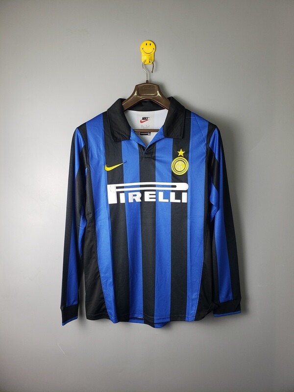 Inter Milan 1998/99 Home Men&#39;s Long Sleeve Jersey- Retro