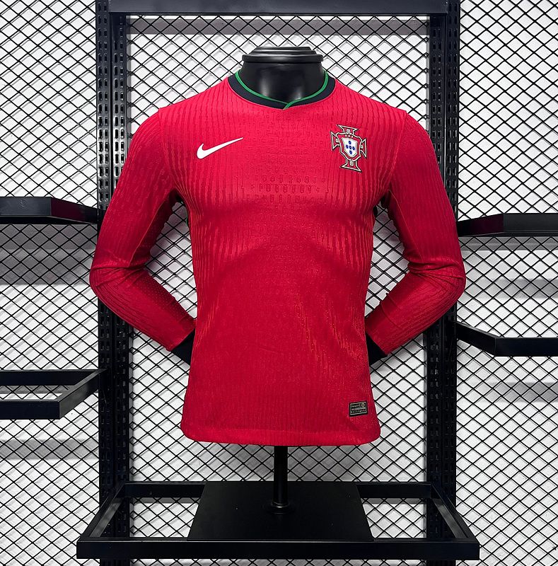 Portugal 2024 Home Long Sleeve Men&#39;s Jersey- Player Issue