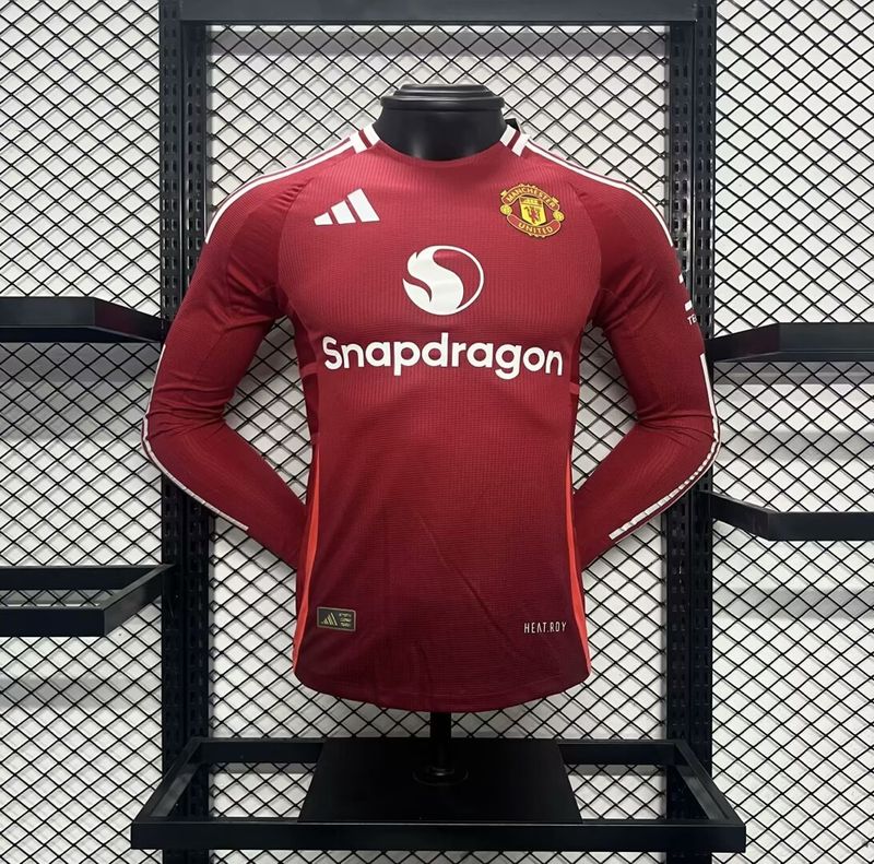Manchester United 24/25 Home Long Sleeve Men&#39;s Jersey- Player Issue
