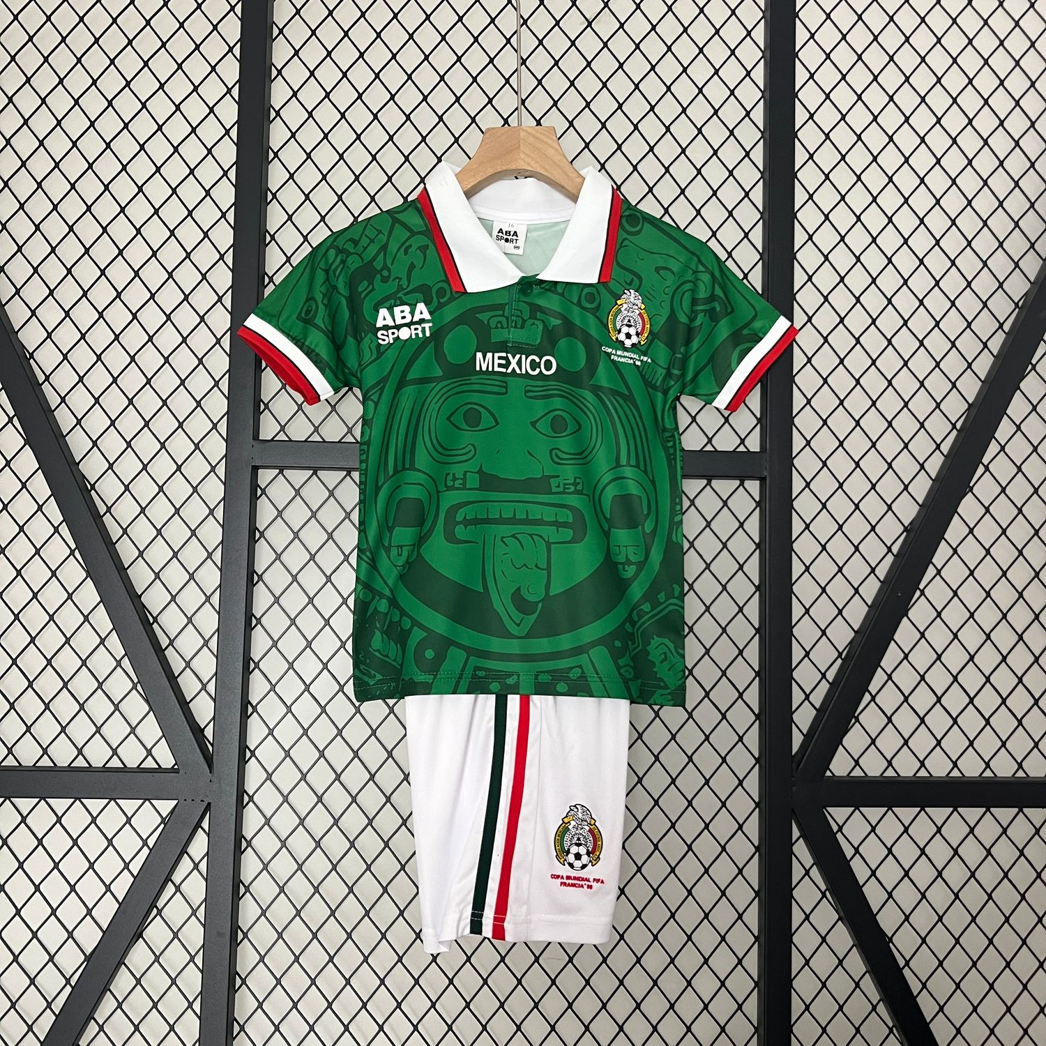 Mexico 1998 Home Kid&#39;s Jersey &amp; Shorts- Retro