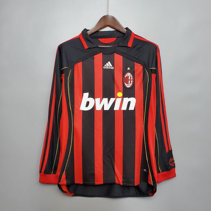 AC Milan 2006/07 Home Men&#39;s Long Sleeve Jersey- Retro