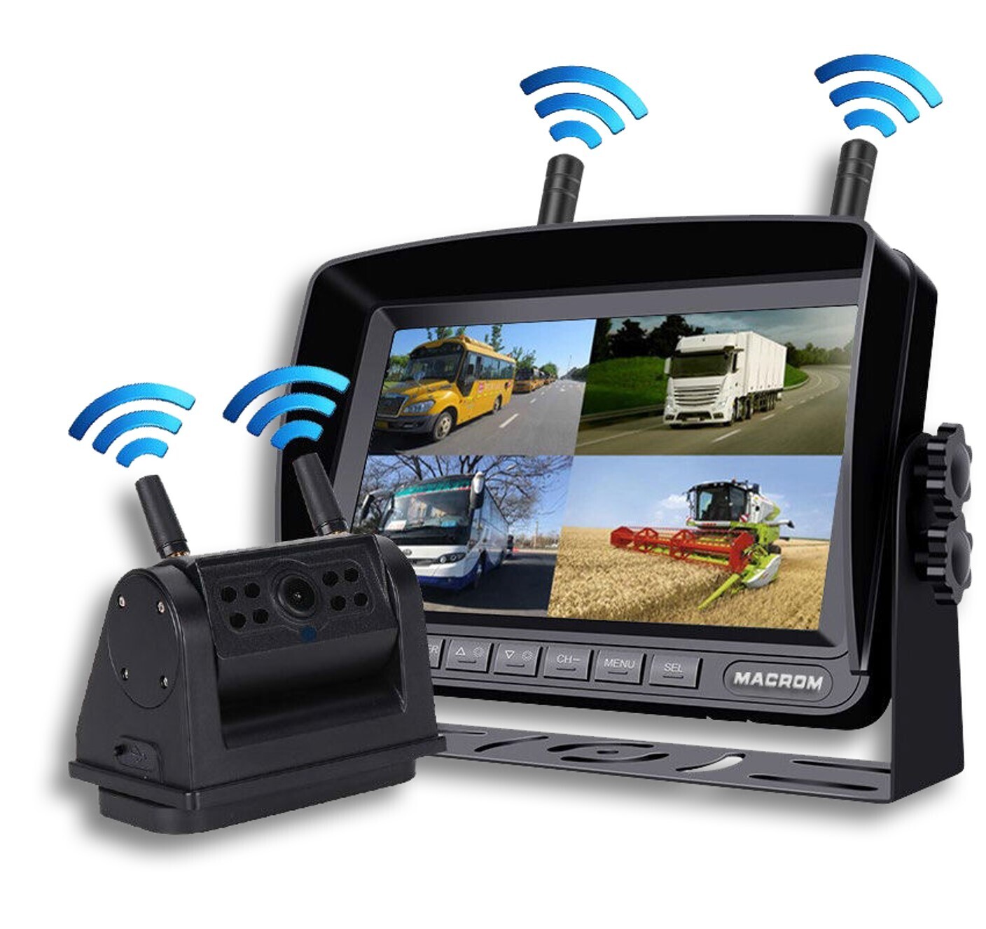 MACROM 7“ Drahtlose Akku Rückfahrkamerasystem