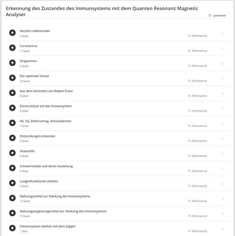 Online-Workshop &quot;Erkennung des Zustandes des Immunsystems mit dem Quanten Resonanz Analyser&quot;
