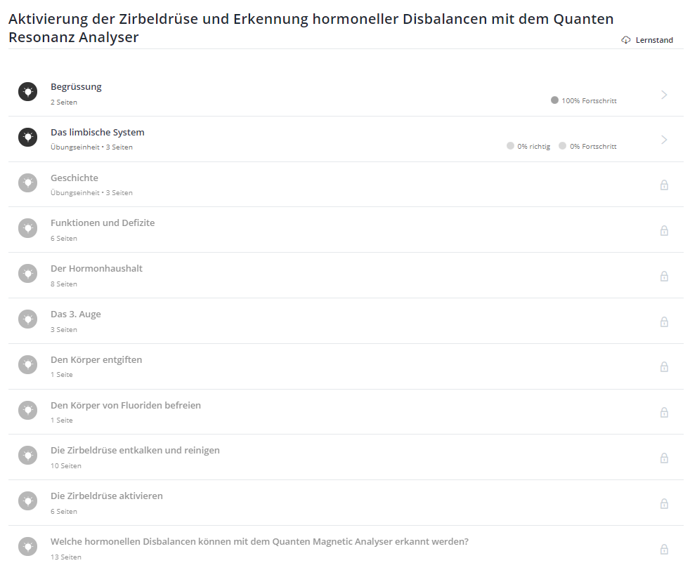 Onlinekurs "Zirbeldrüse aktivieren und hormonelle Disbalancen erkennen mit dem Quanten Resonanz Analyser" Deutsch