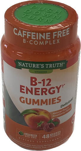 Energy B-Komplex + B-Vitamine, L-Carnitin &amp; Ashwaganda Gummibärchen (natürliches Trauben-Pfirsicharoma)