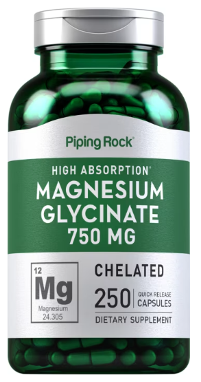 Magnesiumglycinat , 750 mg, 250 Kapseln mit schneller Freisetzung