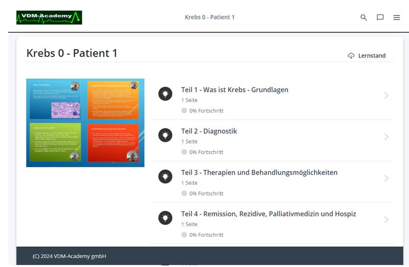 Onlinekurs "Krebs 0 - Patient 1"