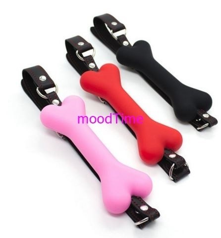 Silicone Faux Leather Dog Bone Mouth Gag | moodTime Silicone Faux Leather Dog Bone Mouth Gag | moodTime
