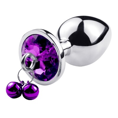 Stainless Steel Butt Plug With Jewel and Bells