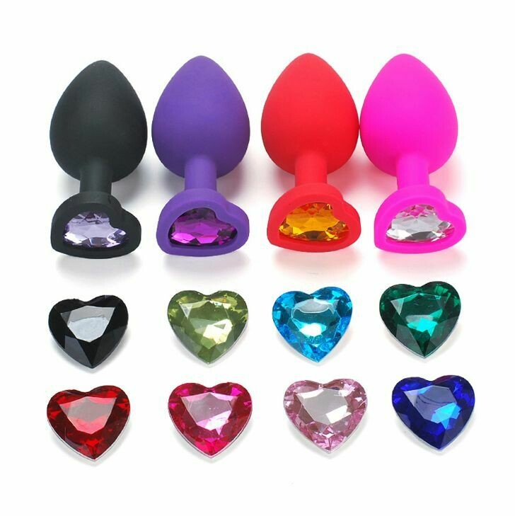 Silicone Heart Jewel Butt Plug