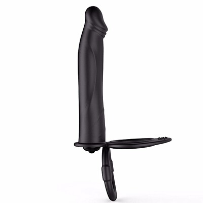 Penis &amp; Balls Ring Double Penetration Vibrator