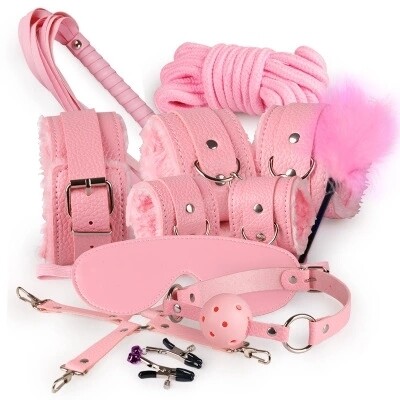 10pcs SM Bondage Roleplay Sex Kit Pink | moodTime 10pcs SM Bondage Roleplay Sex Kit Pink | moodTime